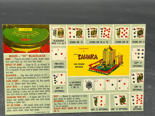 Sahara Hotel Rules for Blackjack