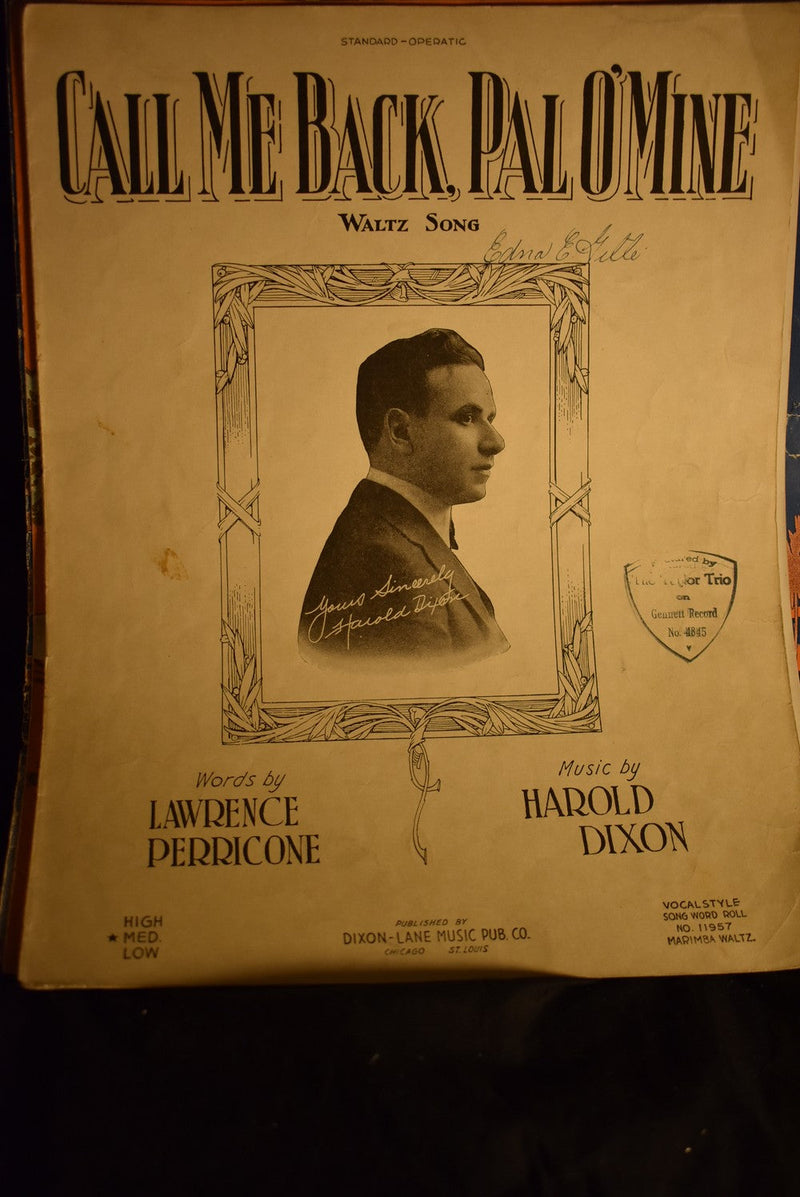 Call Me Back, Pal O'Mine : Waltz Song