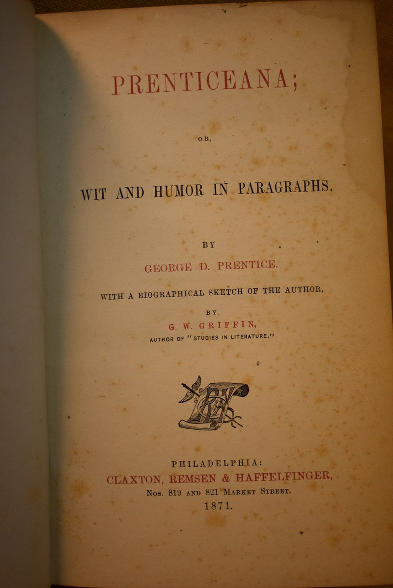 Prenticeana: or Wit and Humor in Paragraphs
