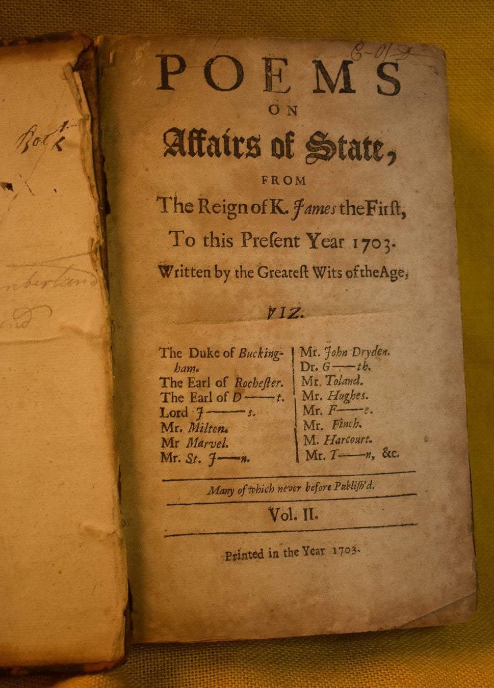 Poems on Affairs of State