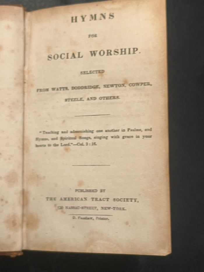 Hymns For Social Worship