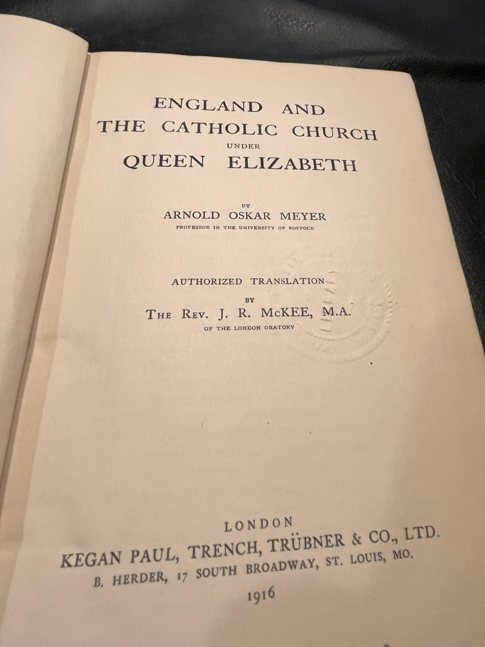 England and the Catholic Church under Queen Elizabeth.
