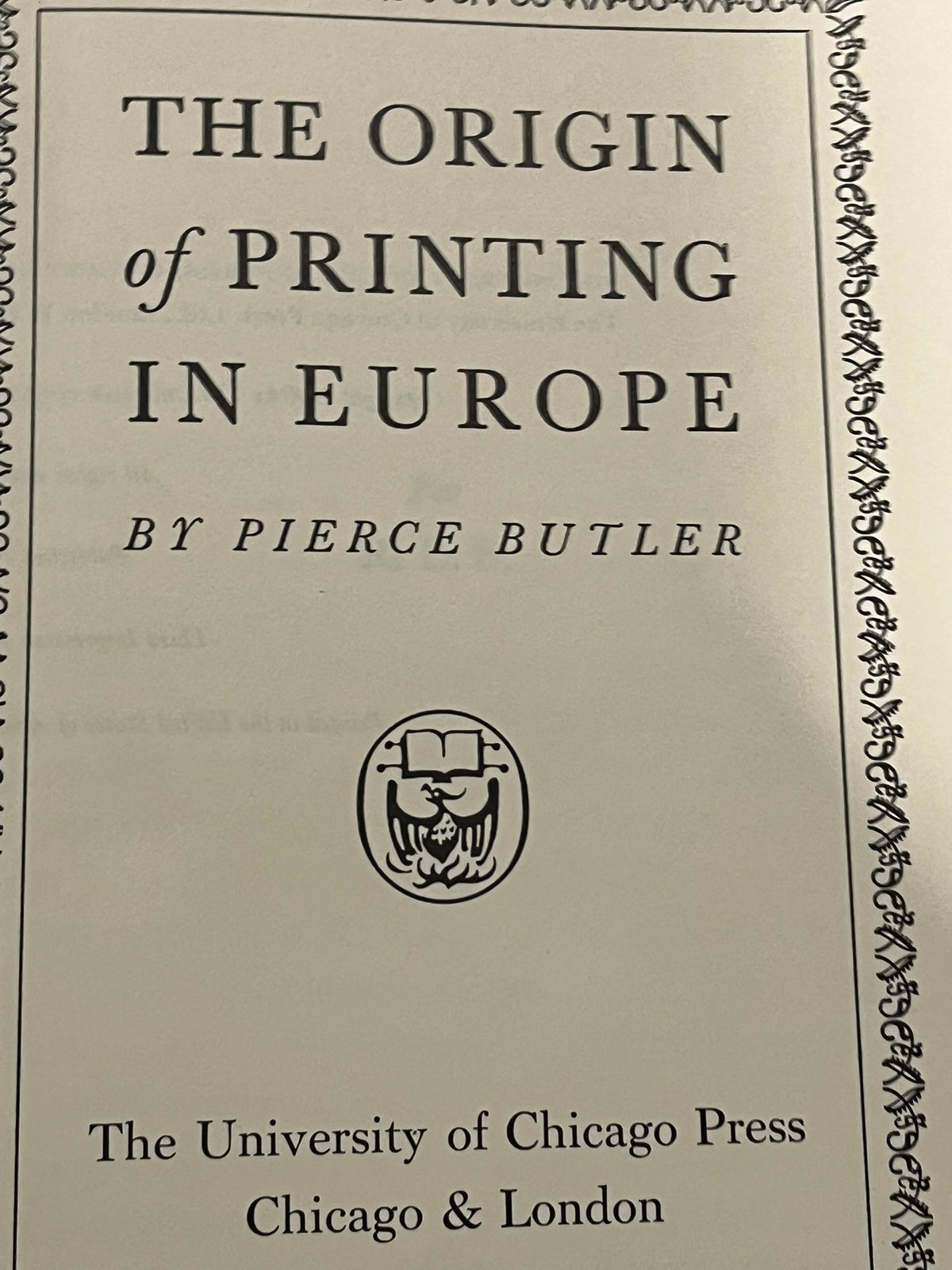 The Origin of Printing IN Europe