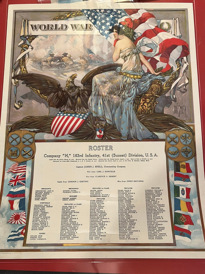 Roster Poster - Co. H 163rd Infantry 411st (Sunset ( Division