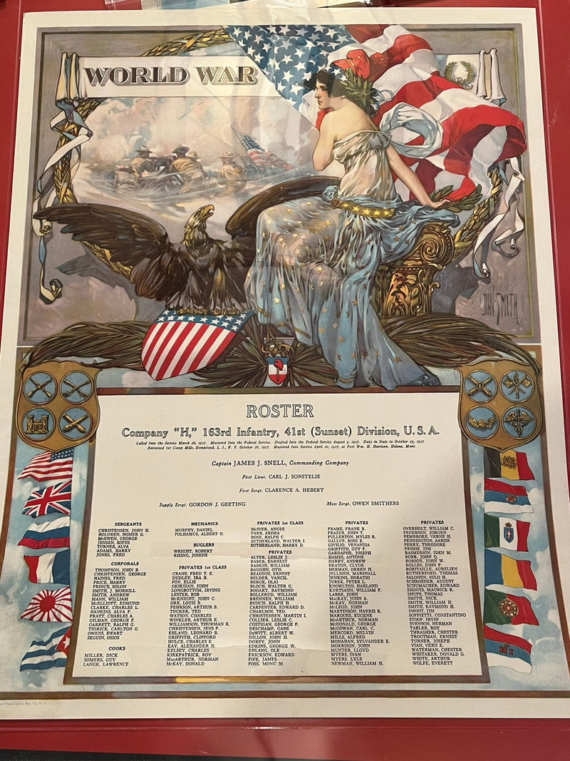 Roster Poster - Co. H 163rd Infantry 411st (Sunset ( Division