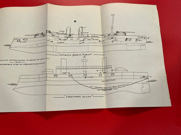 Schematics of Spanish ships Sunk or Captures at the Battle of Santiago de Cuba