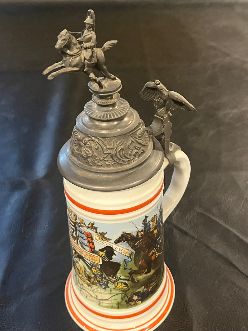 German Cavalry Military Beer Stein - Battle of Marne