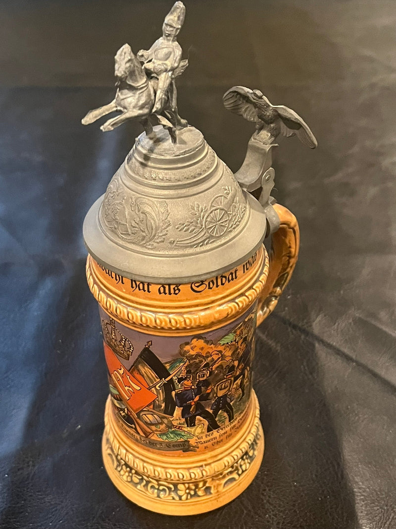 German Cavalry Military Beer Stein - 127th