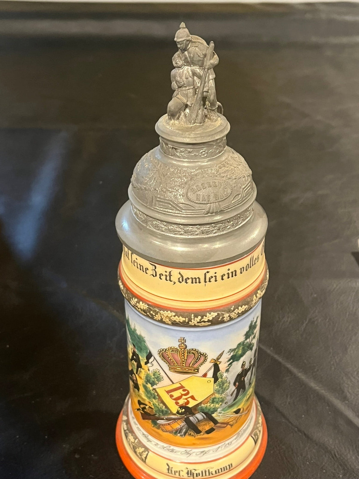 German Infantry Military Beer Stein - 135th
