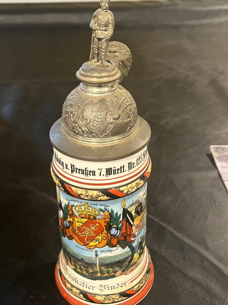 German Infantry Military Beer Stein - 125th