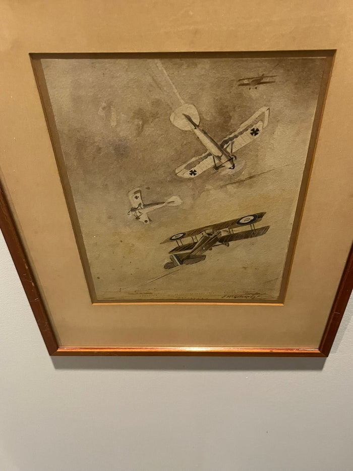 Original WWI dogfight painting