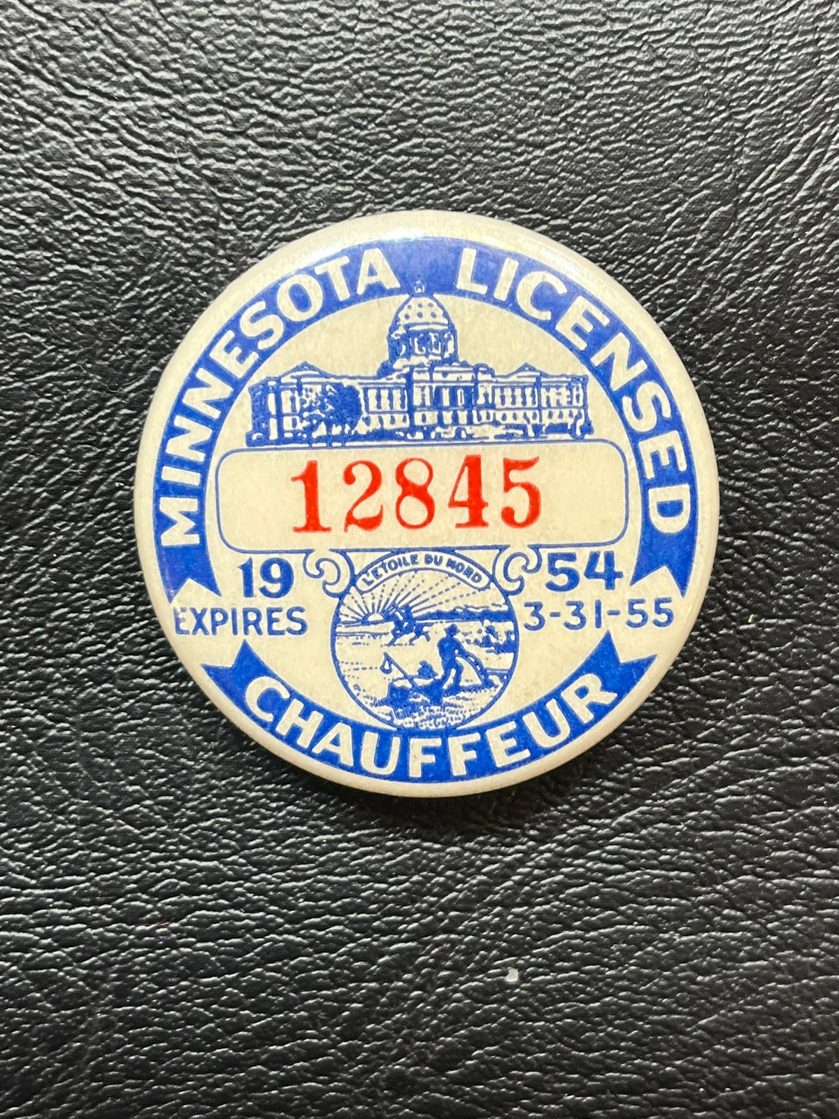 1954 Minnesota Licensed Chauffeur pin.