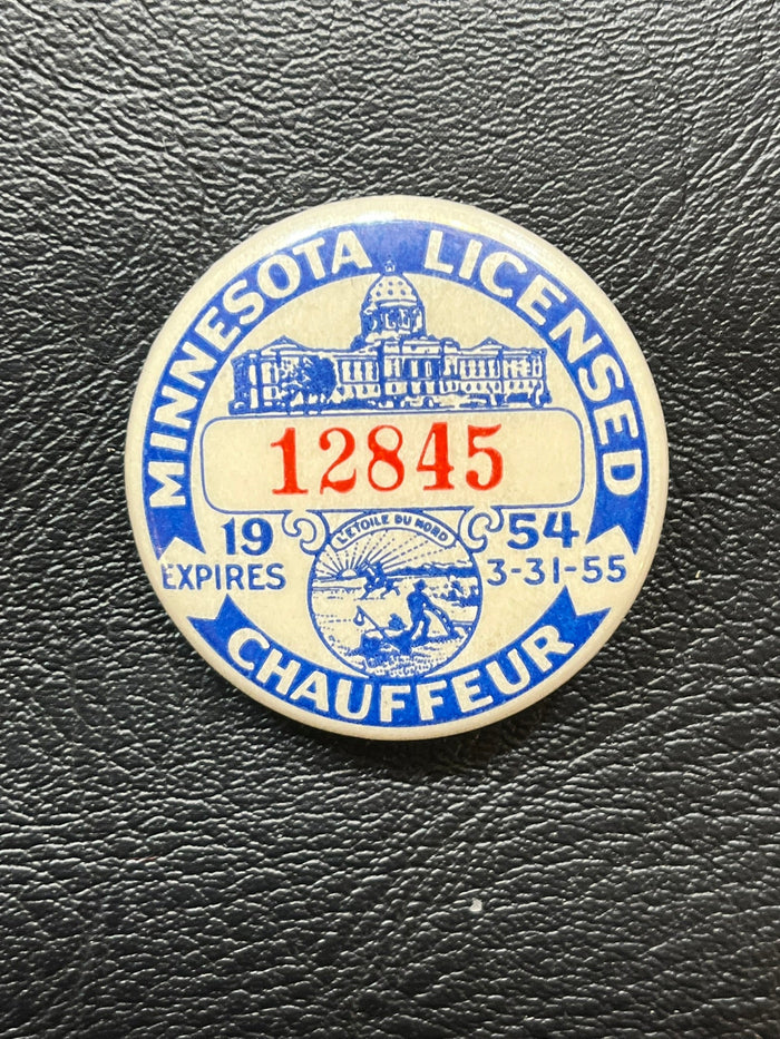 1954 Minnesota Licensed Chauffeur pin.