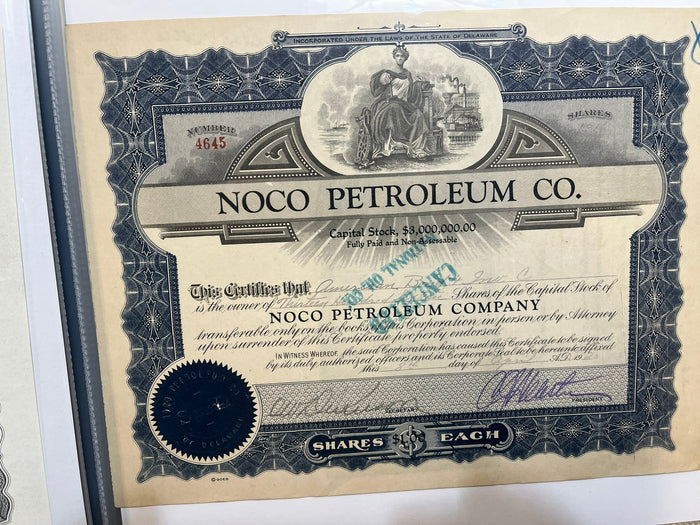Noco Petroleum Co. Stock Certificate