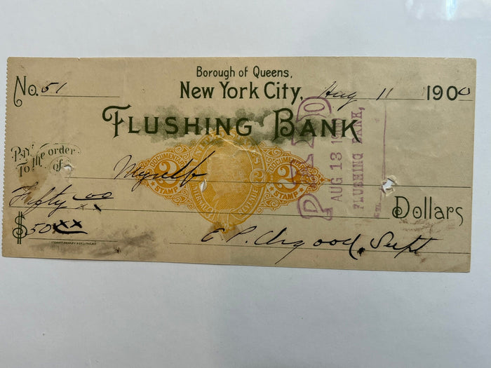 Flushing Bank  - New York City check