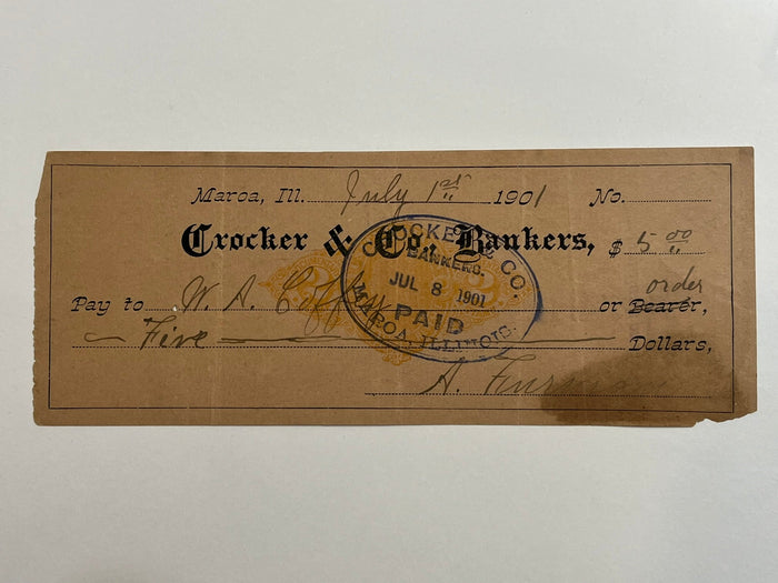 Crocker & Co. Bankers Check