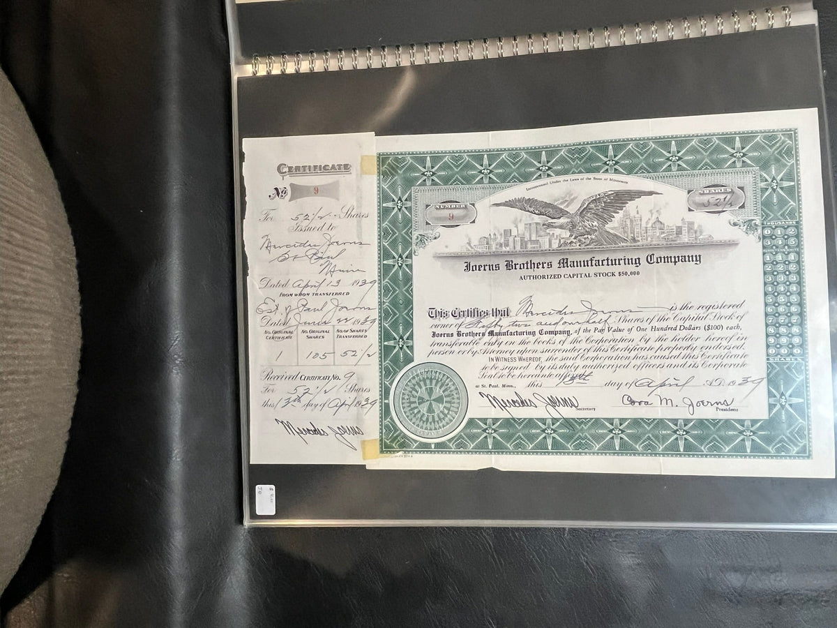 Joerns Brothers Manufacturing Capital Stock