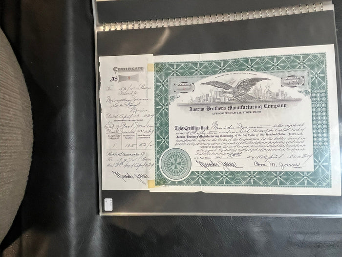 Joerns Brothers Manufacturing Capital Stock