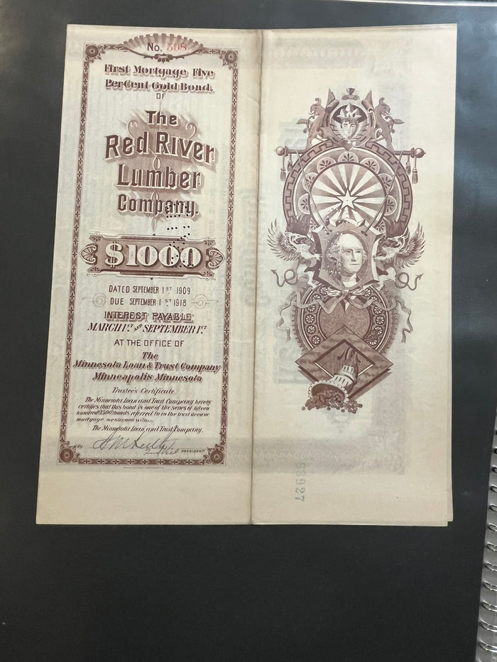 Red River Lumber Company First Mortgage 5% Gold Bond