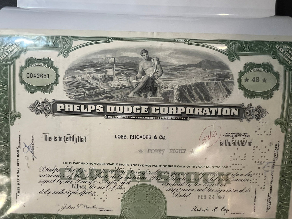 Phelps Dodge Corporation Capital Stock