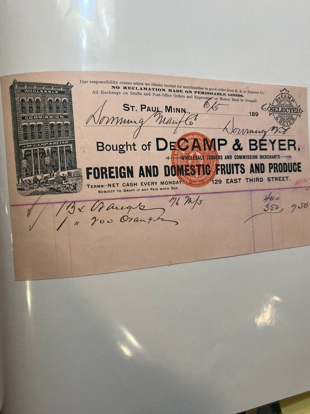 DeCamp& Beyer Invoice