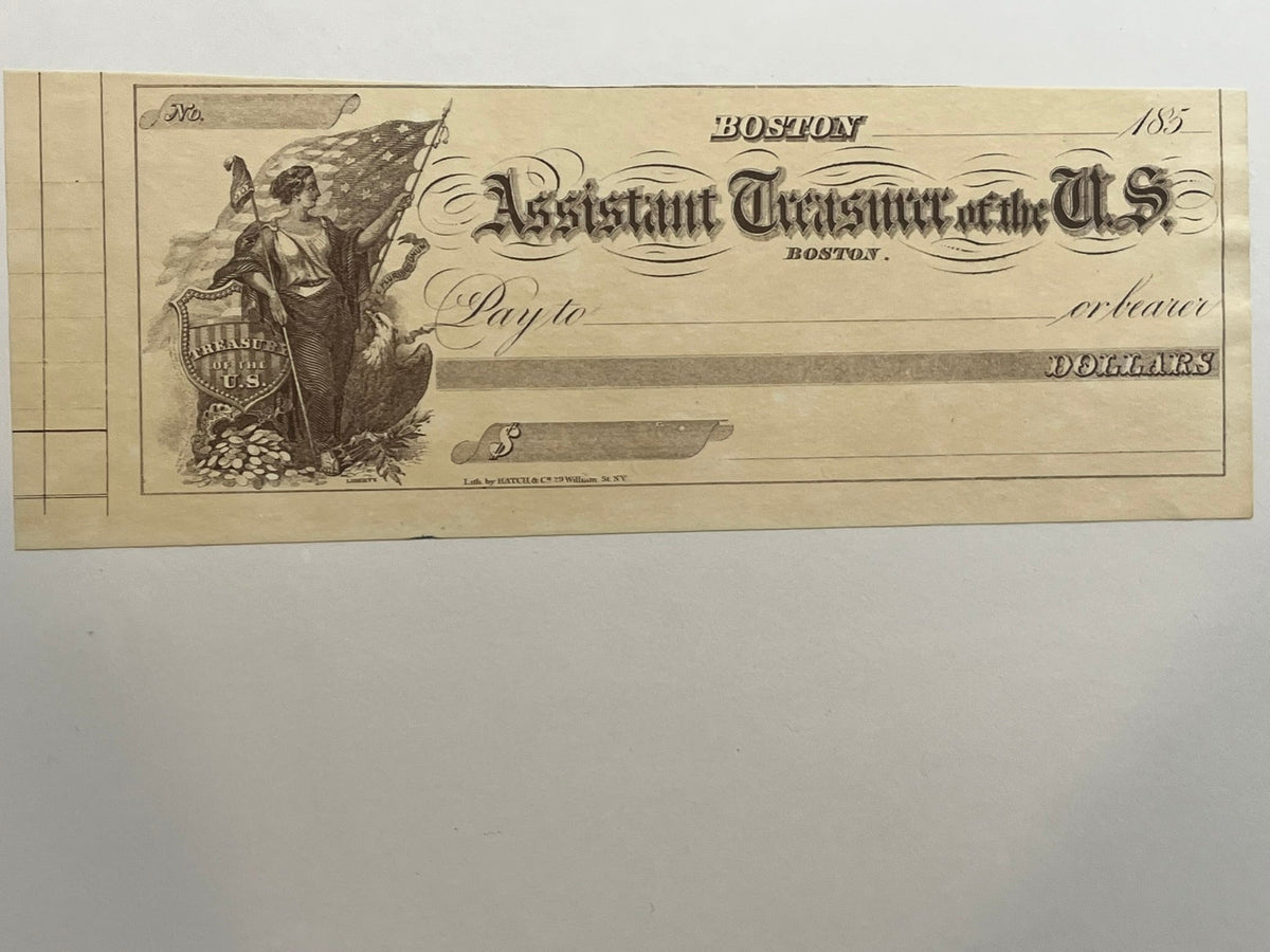 Assistant Treaturer of the U.S.. Check - Boston