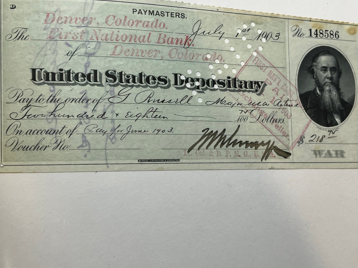 United States Depository check