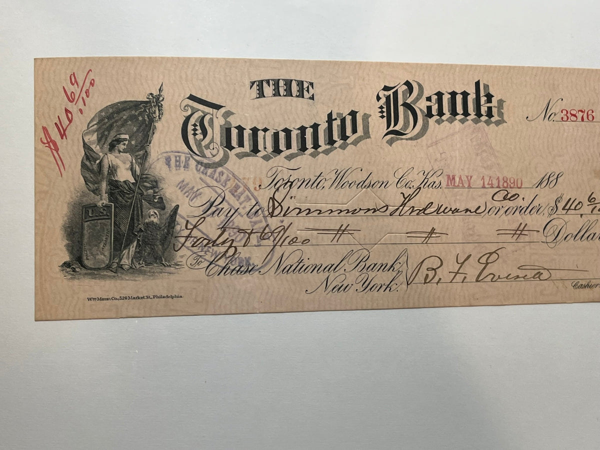 Toronto Cheque The Toronto Bank Check – History Bound