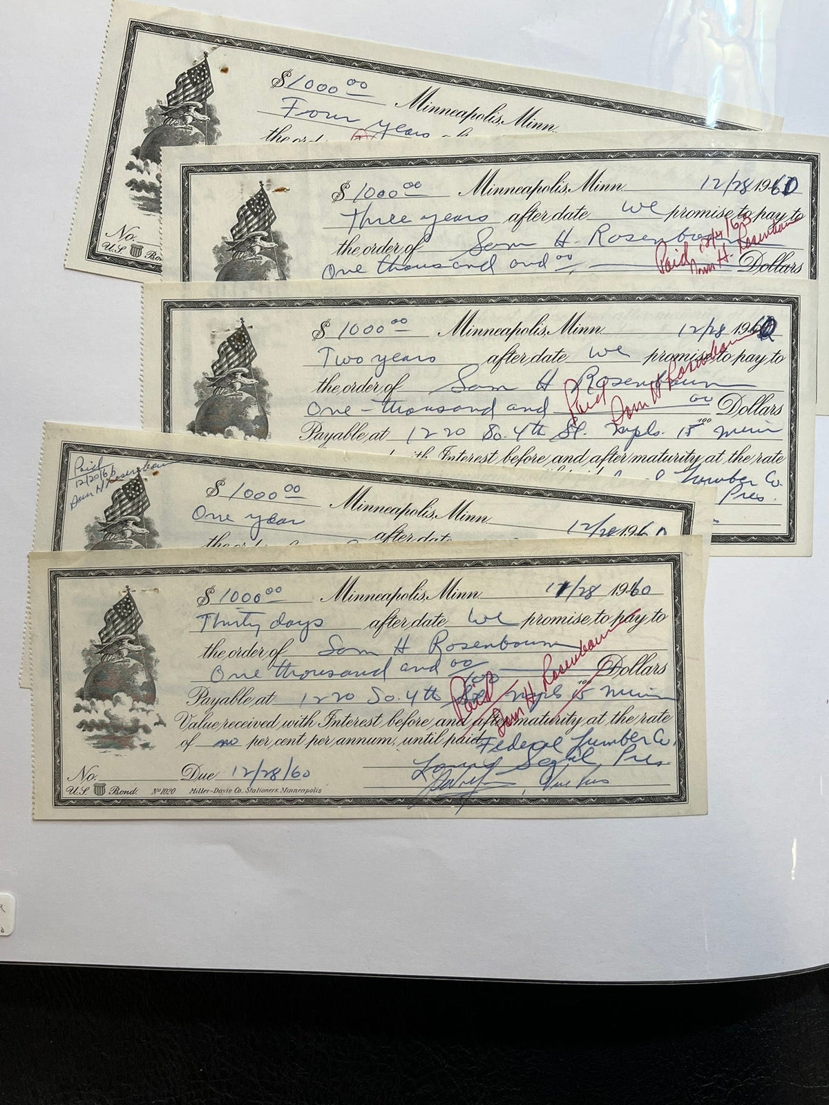 Federal Lumber Co. Promissory Notes.