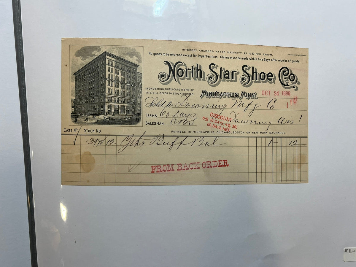 North Star Boot & Shoe Co.  Invoice