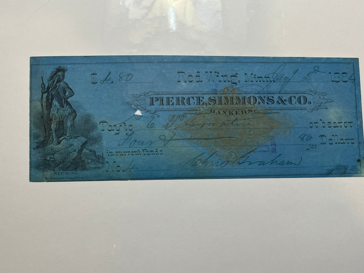 Pierce E. Simmons & Co. Bank Check