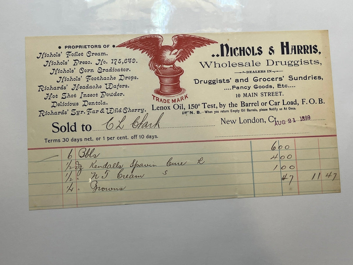 Nichols & Harris - Wholesale Druggists Invoice