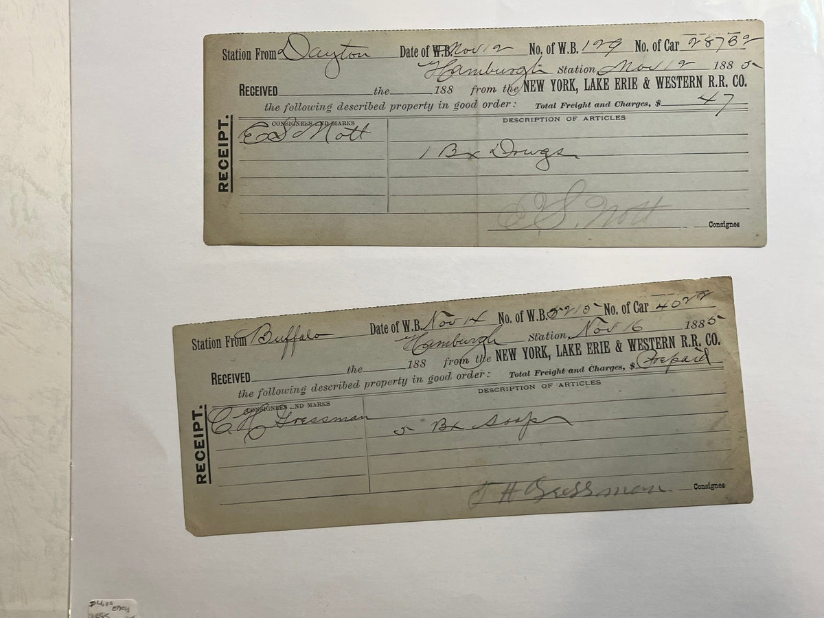 New York, Lake Erie and Western RxR receipts  1880