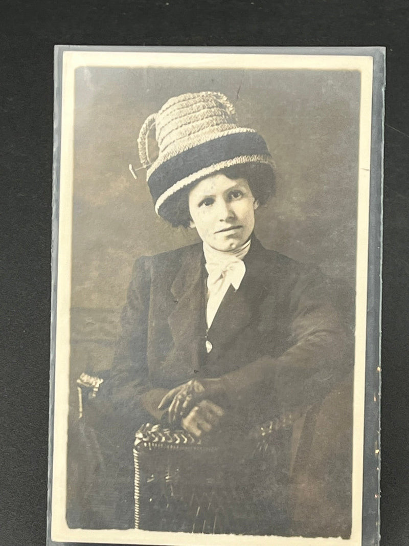 Dimpled Grumpy Lady RPPC