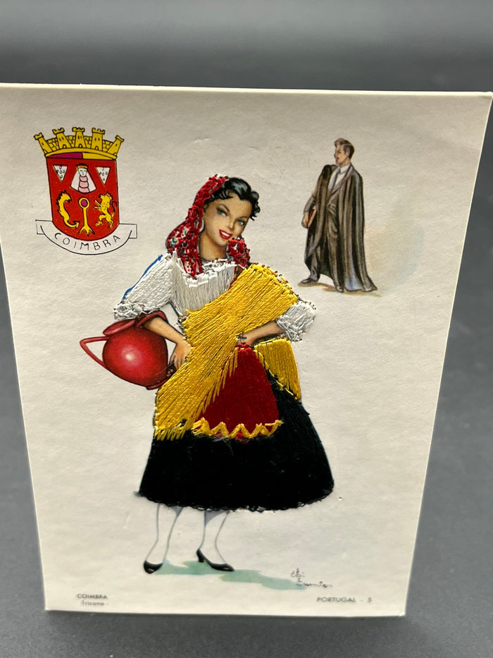 Coimbra Portugal sewn postcard