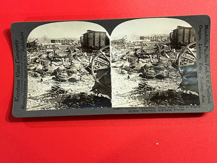 German Ammunition Depot After "Visit of French Airmen. 1917
