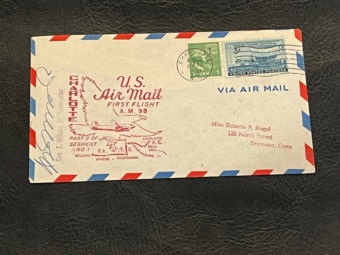First Air Mail Flight - Charlotte, North Carolina 1949