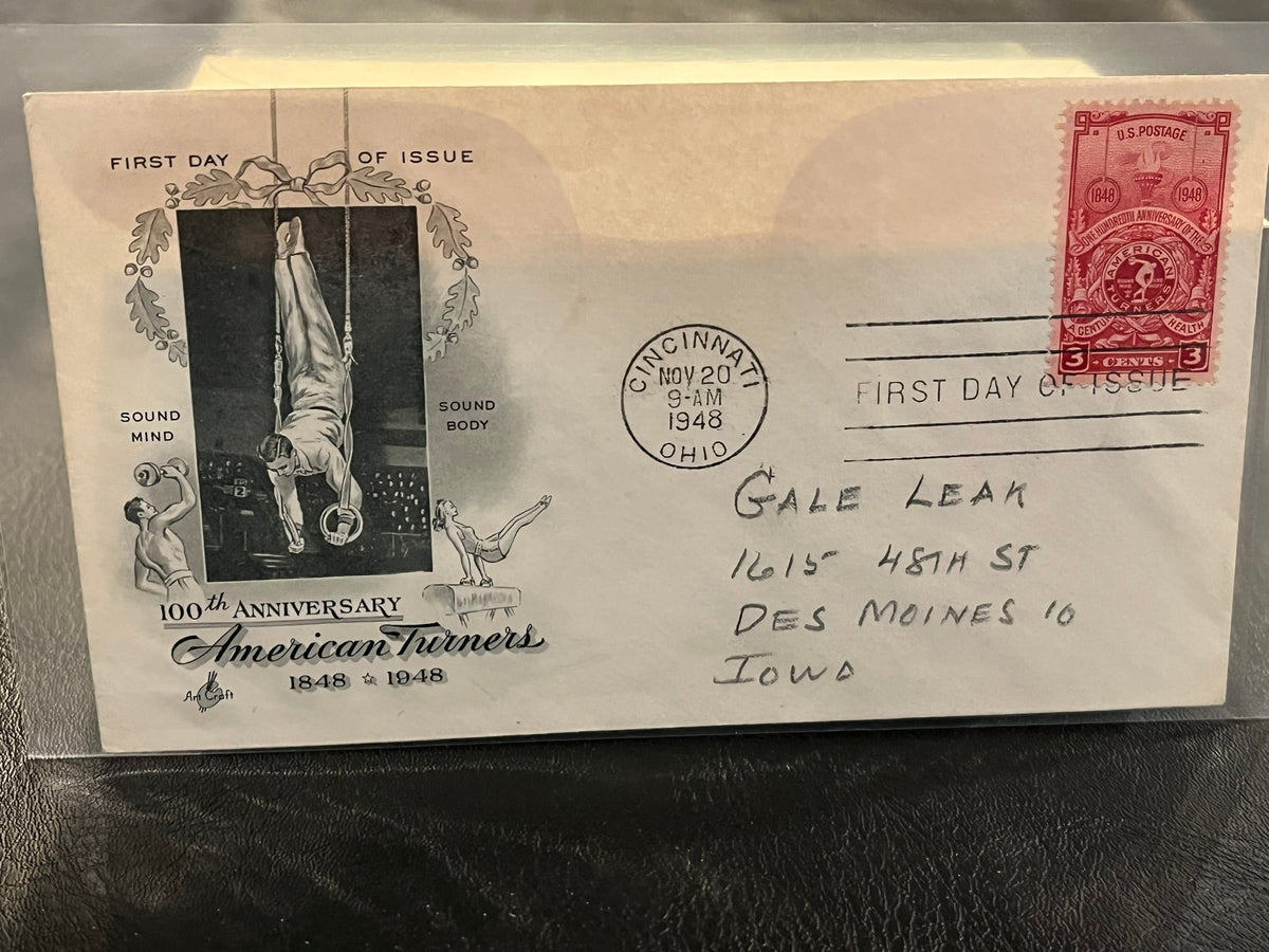 American Turners Centennial. fleetwood cachet. 1948