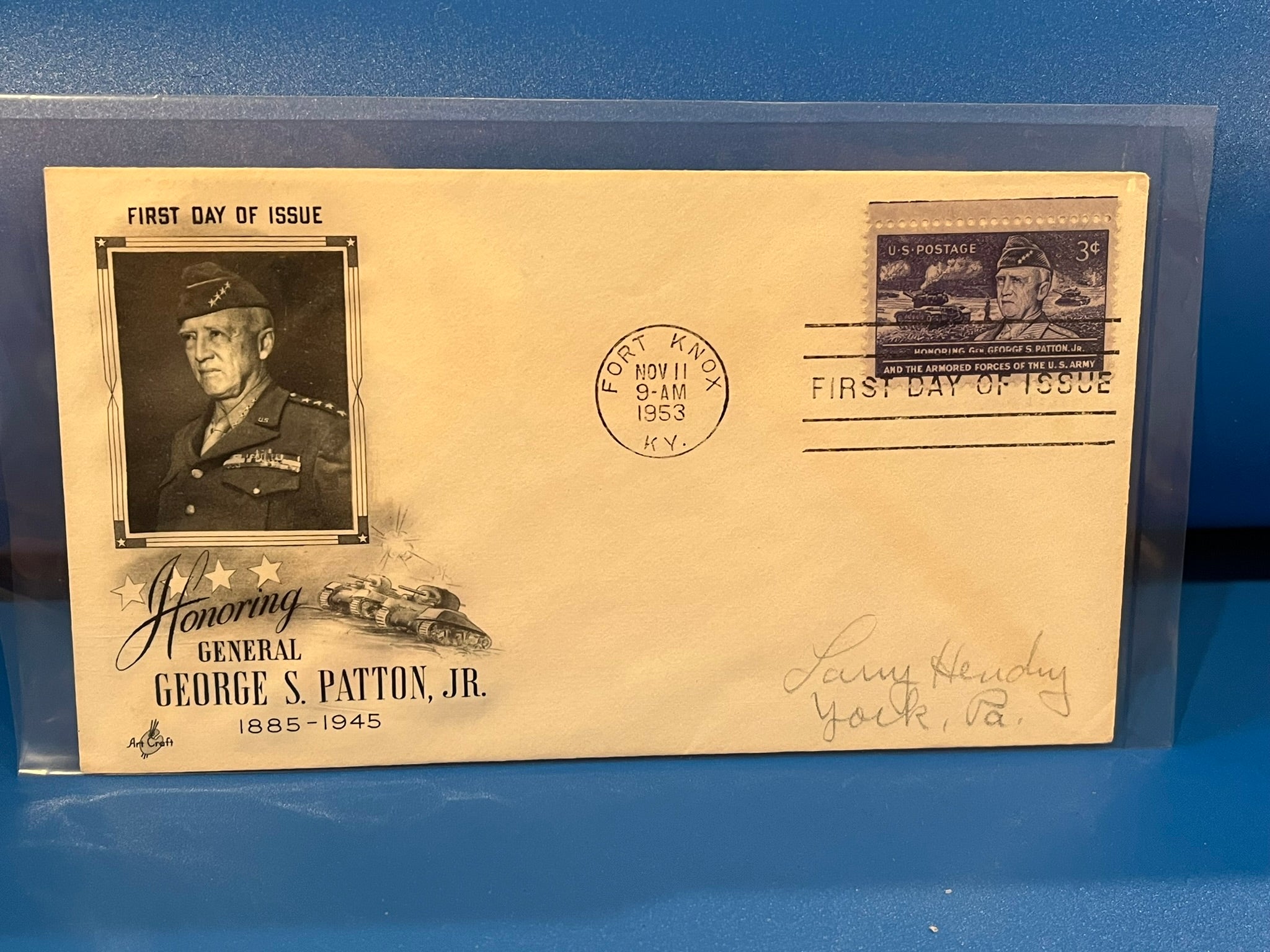 Honoring General George S. Patton FDC. Art Craft cachet. 1953 – History ...
