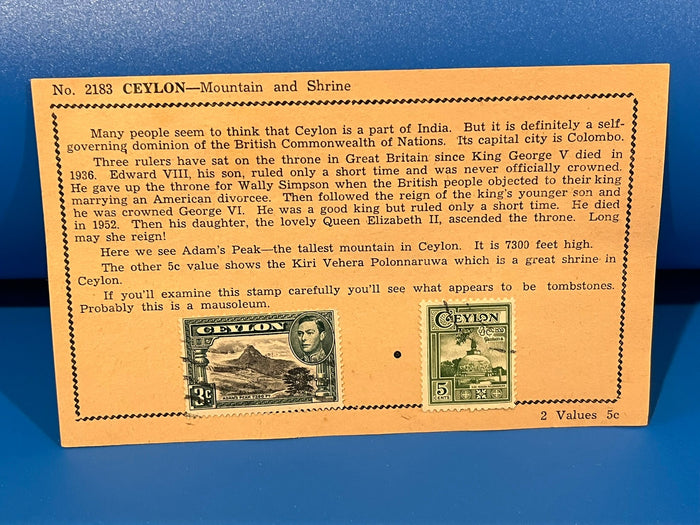 Ceylon - King George VI , Adam's Peak