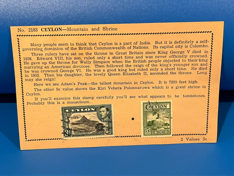 Ceylon - King George VI , Adam's Peak