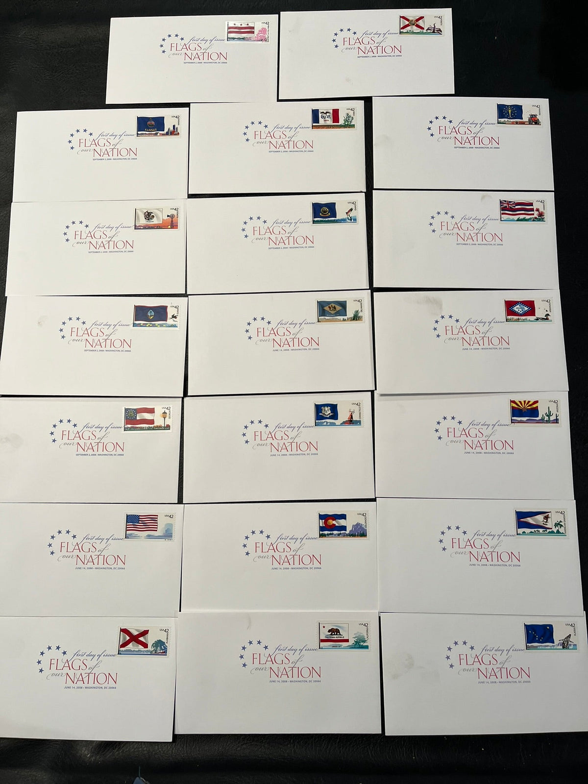 Flags of our Nation - 15 different FDC.