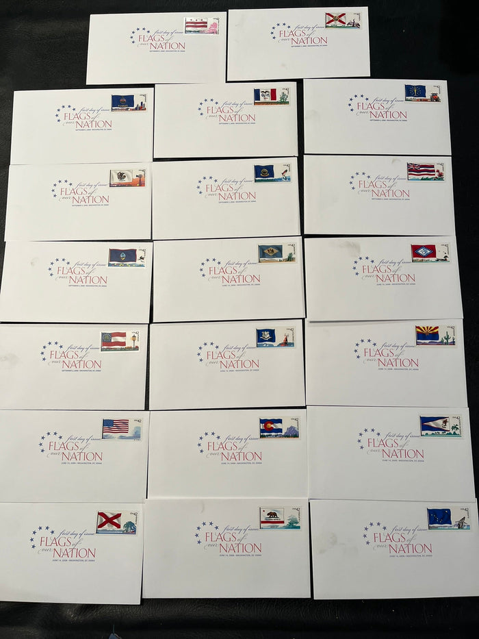 Flags of our Nation - 15 different FDC.
