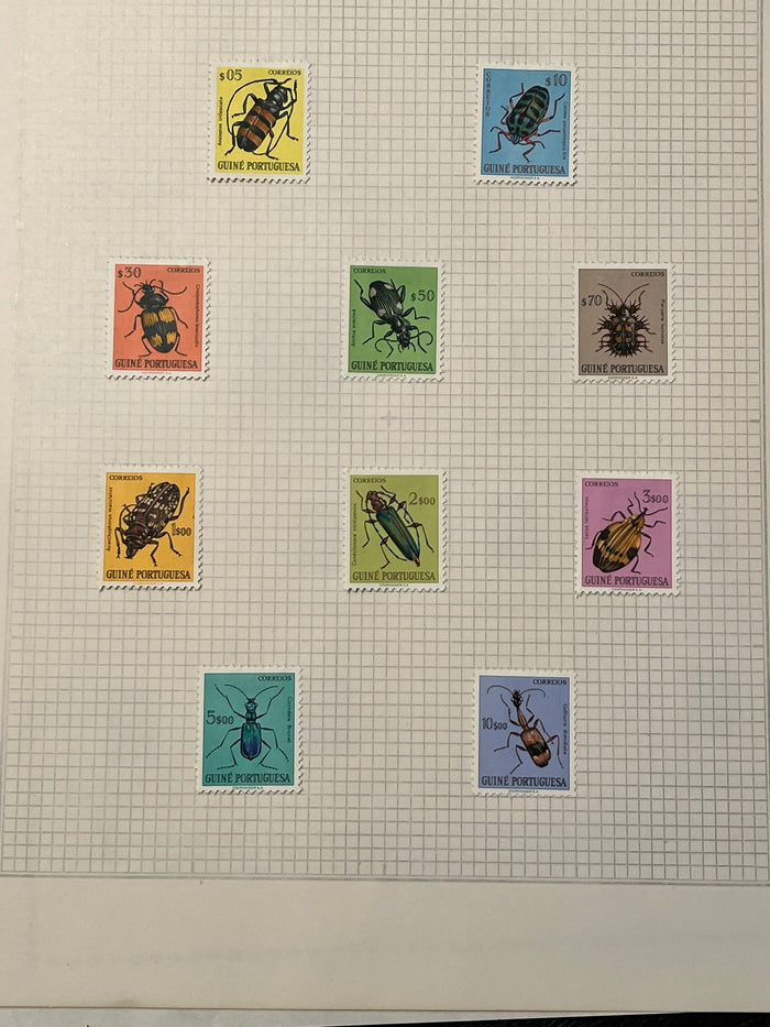 Portugese  Guiana Insect Set.10 MLH stamps.