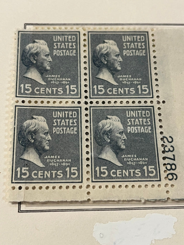 James Buchanan plate block. 1938