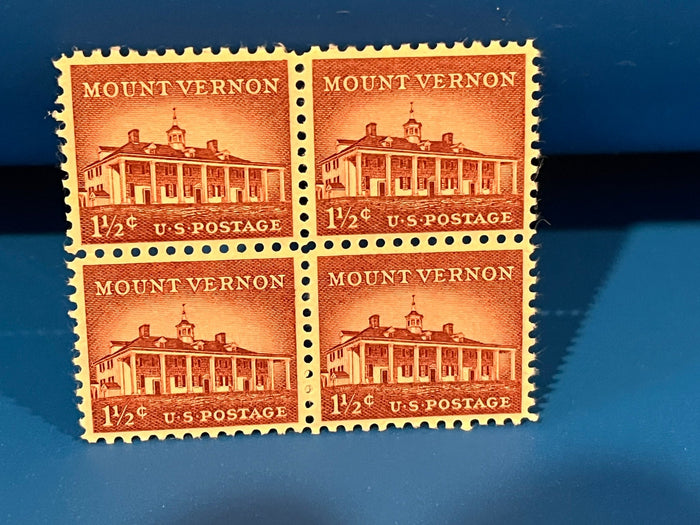 Mount Vernon - block of 4 - 1 1/2 cents