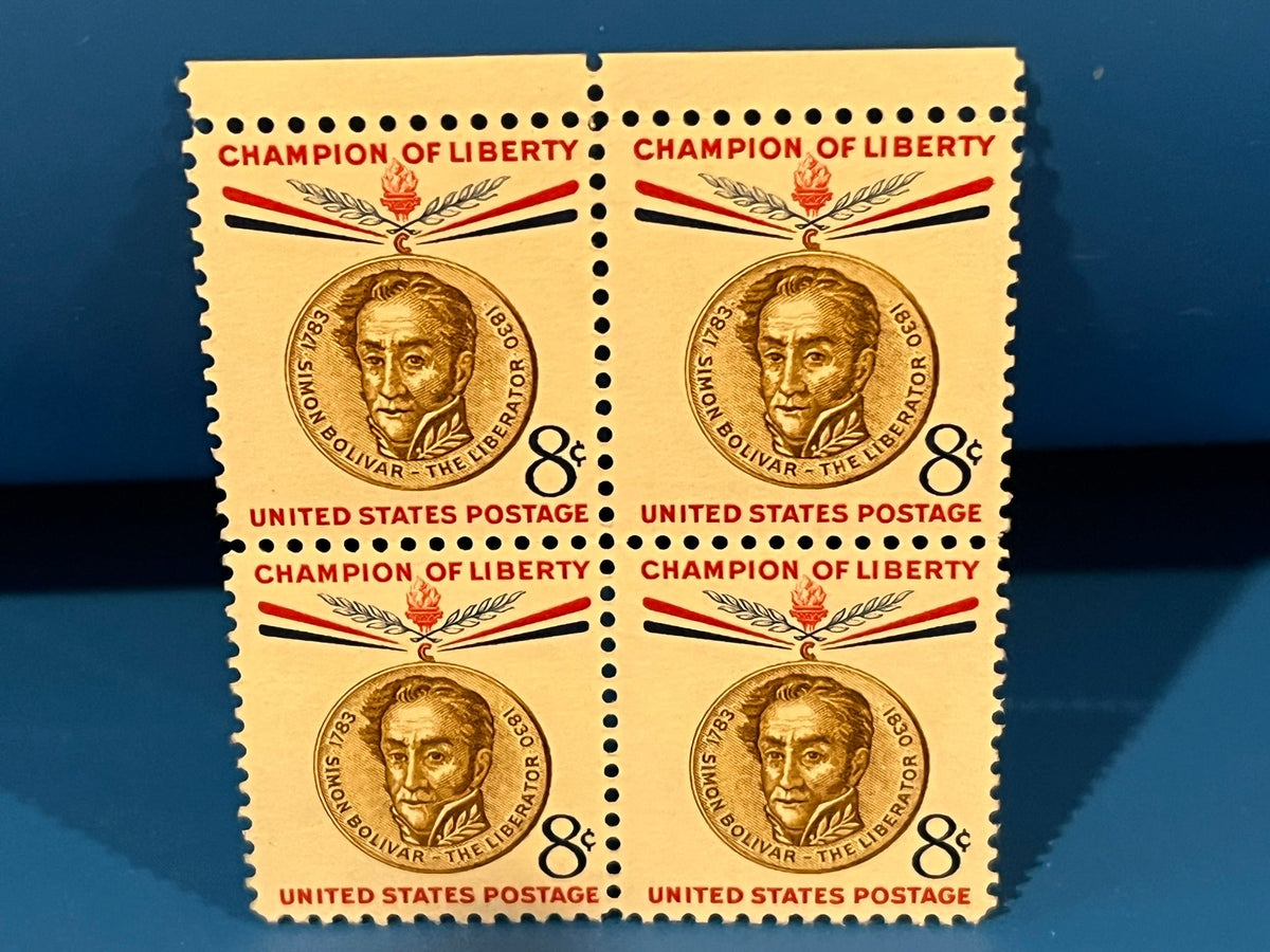 Simon Bolivar 8c - block of 4