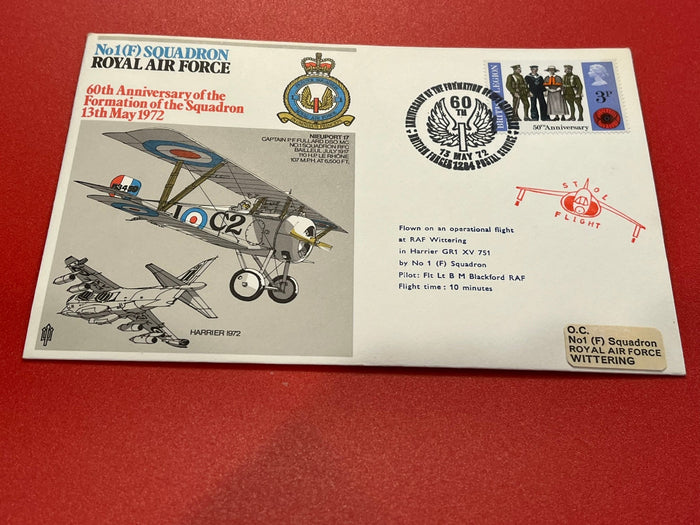 No1(F) Squadron - RAF - 60th Anniversary of the Formation. Flown on an operational flight in Harrier GR1 XV 751