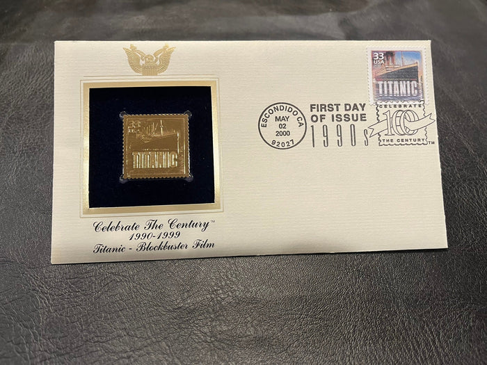 Titanic with gold stamp replica