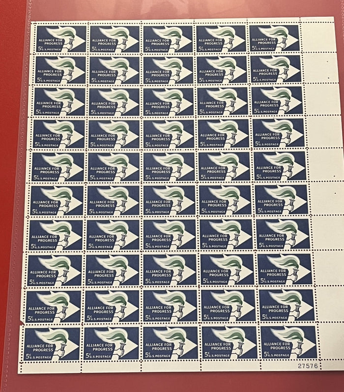 1963 5c Alliance for Progress Mint Sheet